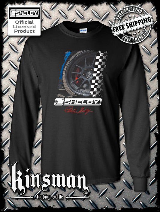 Carroll Shelby Wheel Long Sleeve T-Shirt GT 500 Mustang