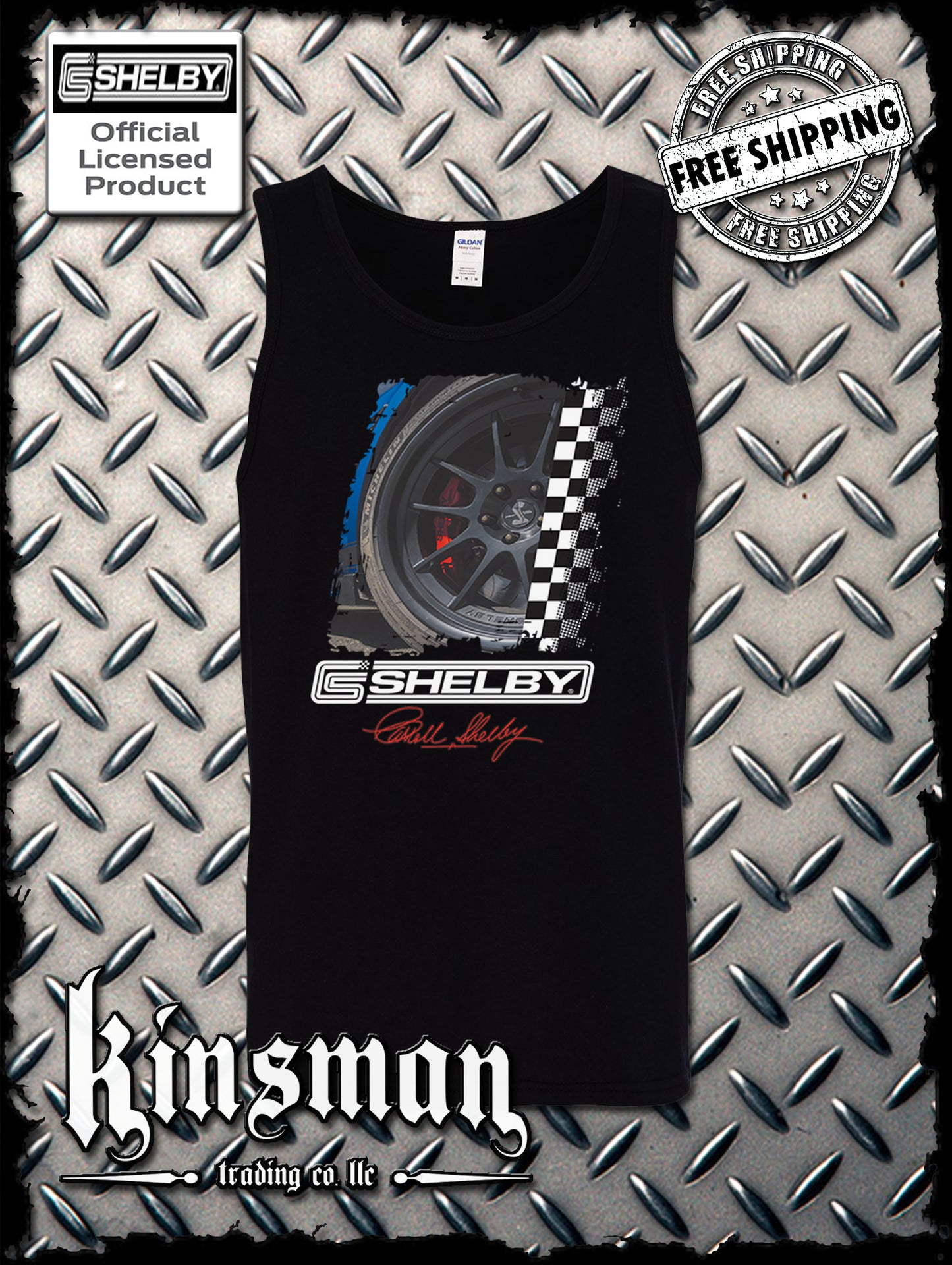 Carroll Shelby Wheel Tank Top T-Shirt GT 500 Mustang