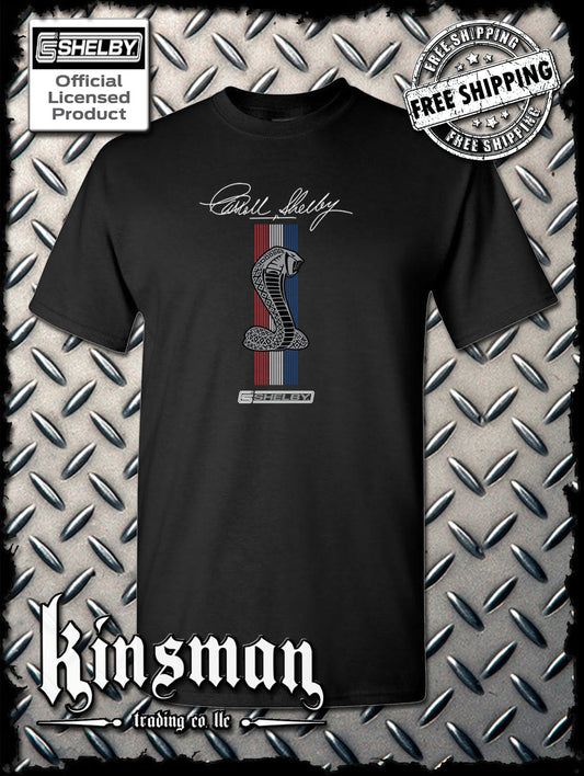 Carroll Shelby Cobra Red White Blue Stripe T-Shirt
