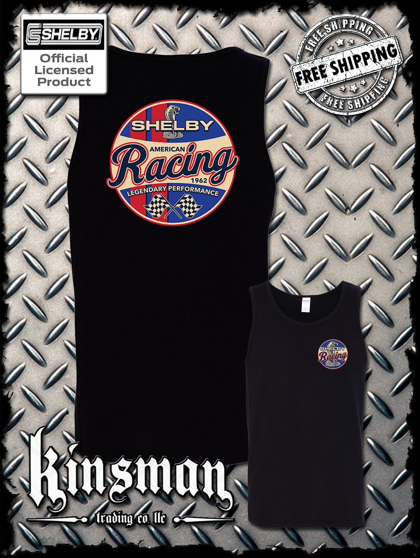 Carroll Shelby Racing Cobra Logo 2-Sided Tank Top T-Shirt