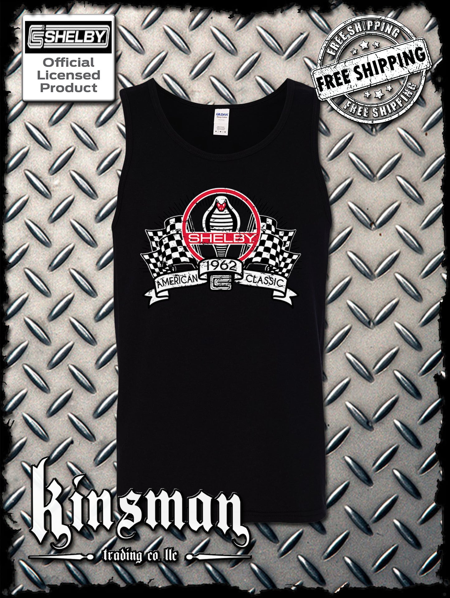 Carroll Shelby Racing Flags Tank Top T-Shirt