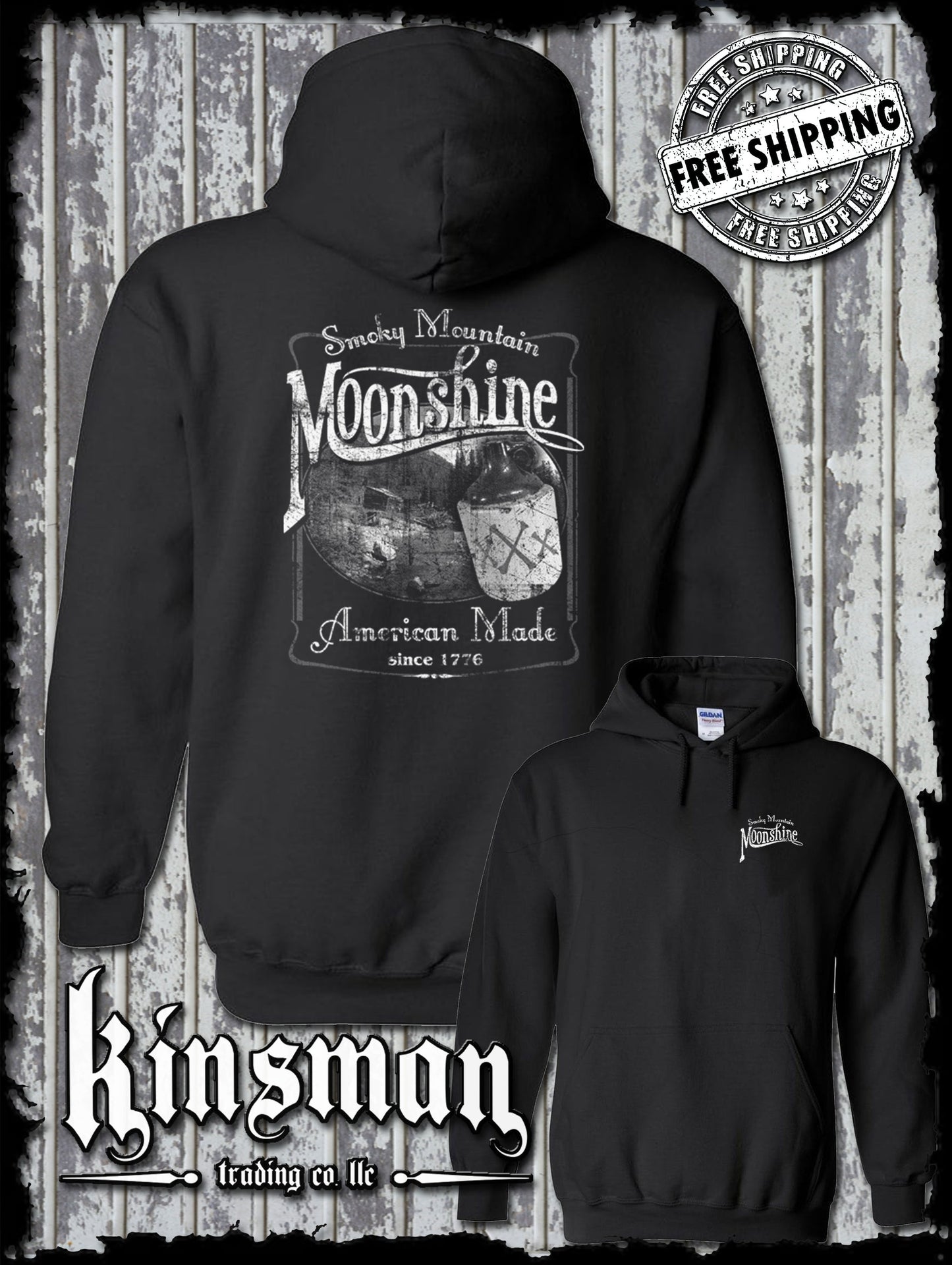 Smoky Mountain Moonshine Hoodie Tennessee Whiskey Since 1776
