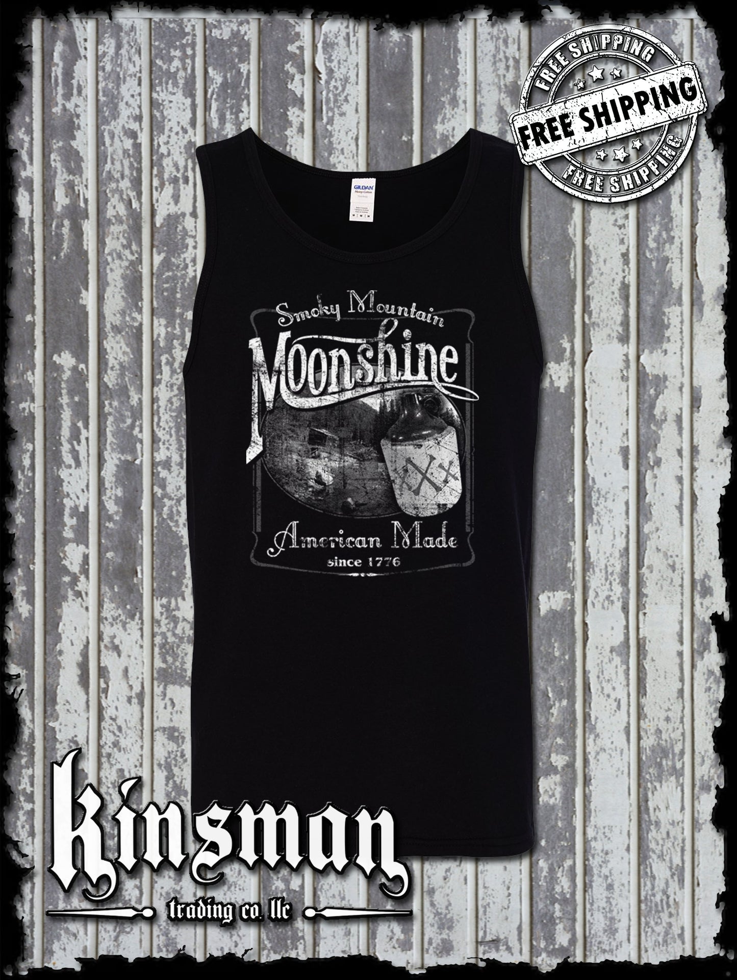 Smoky Mountain Moonshine Tank Top T-Shirt Tennessee Whiskey Since 1776 Distillery