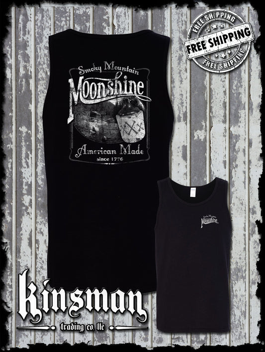 Smoky Mountain Moonshine 2-Sided Tank Top T-Shirt Tennessee Whiskey Since 1776 Distillery