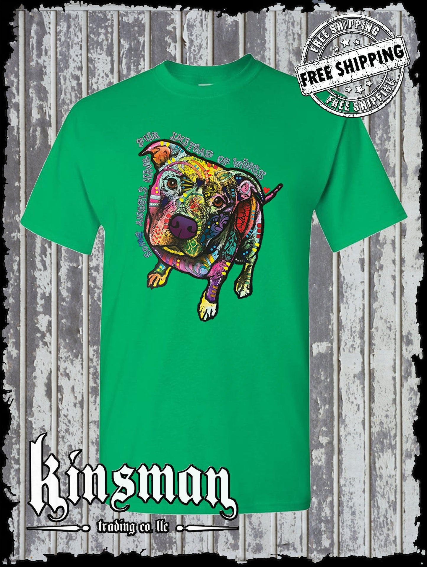 Dean Russo Some Angels Have Fur Instead of Wings T-Shirt Watercolor Art