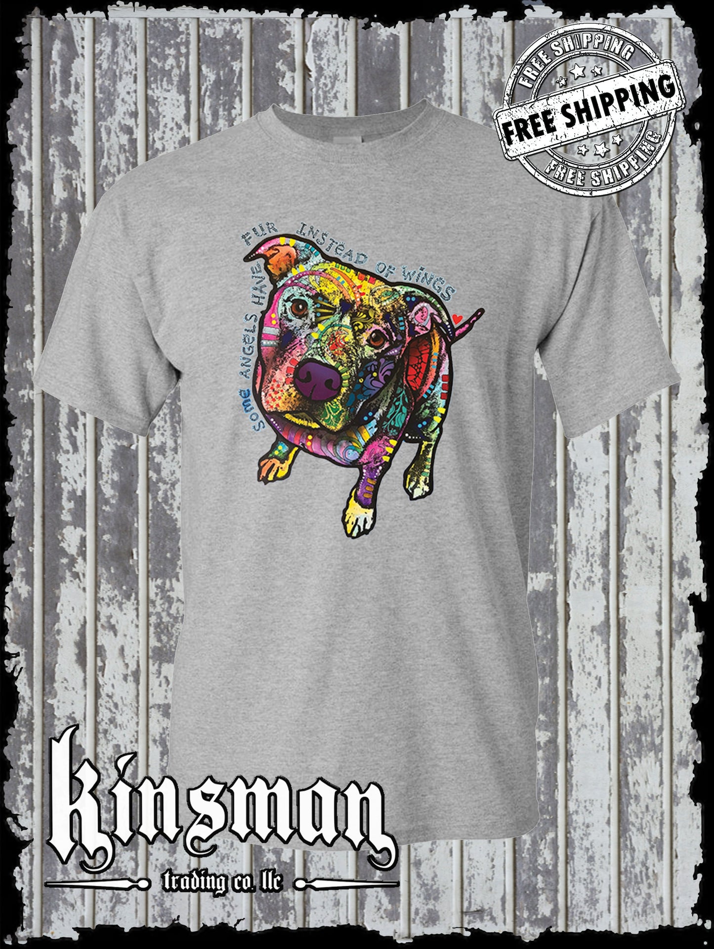 Dean Russo Some Angels Have Fur Instead of Wings T-Shirt Watercolor Art