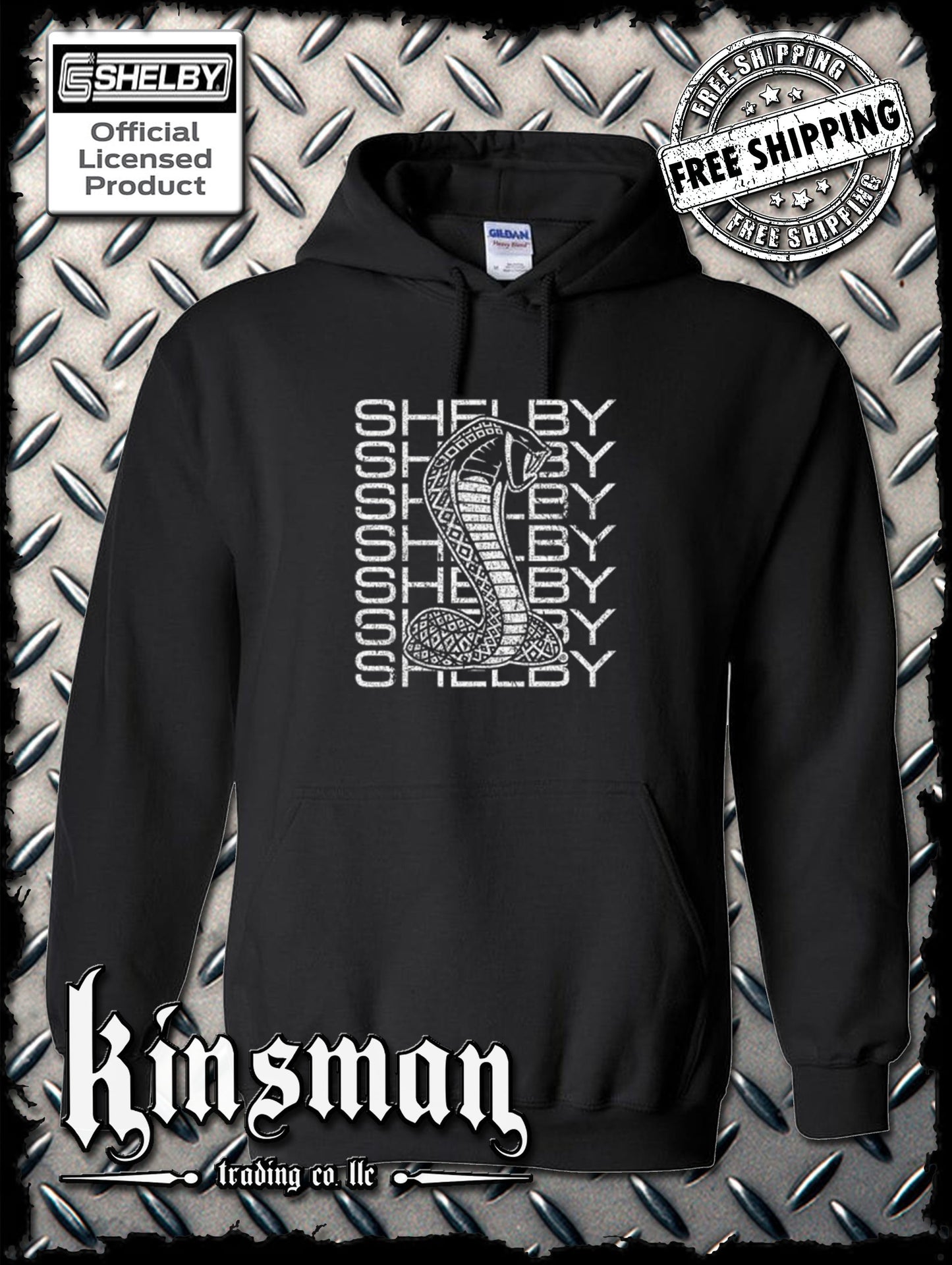 Carroll Shelby Stacked Cobra Logo Hoodie / Sweatshirt