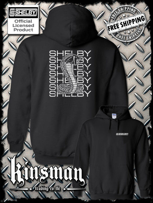 Carroll Shelby Stacked Cobra Logo 2-Sided Hoodie / Sweatshirt