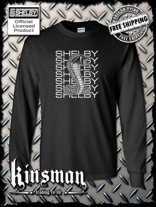 Carroll Shelby Stacked Cobra Logo Long Sleeve T-Shirt