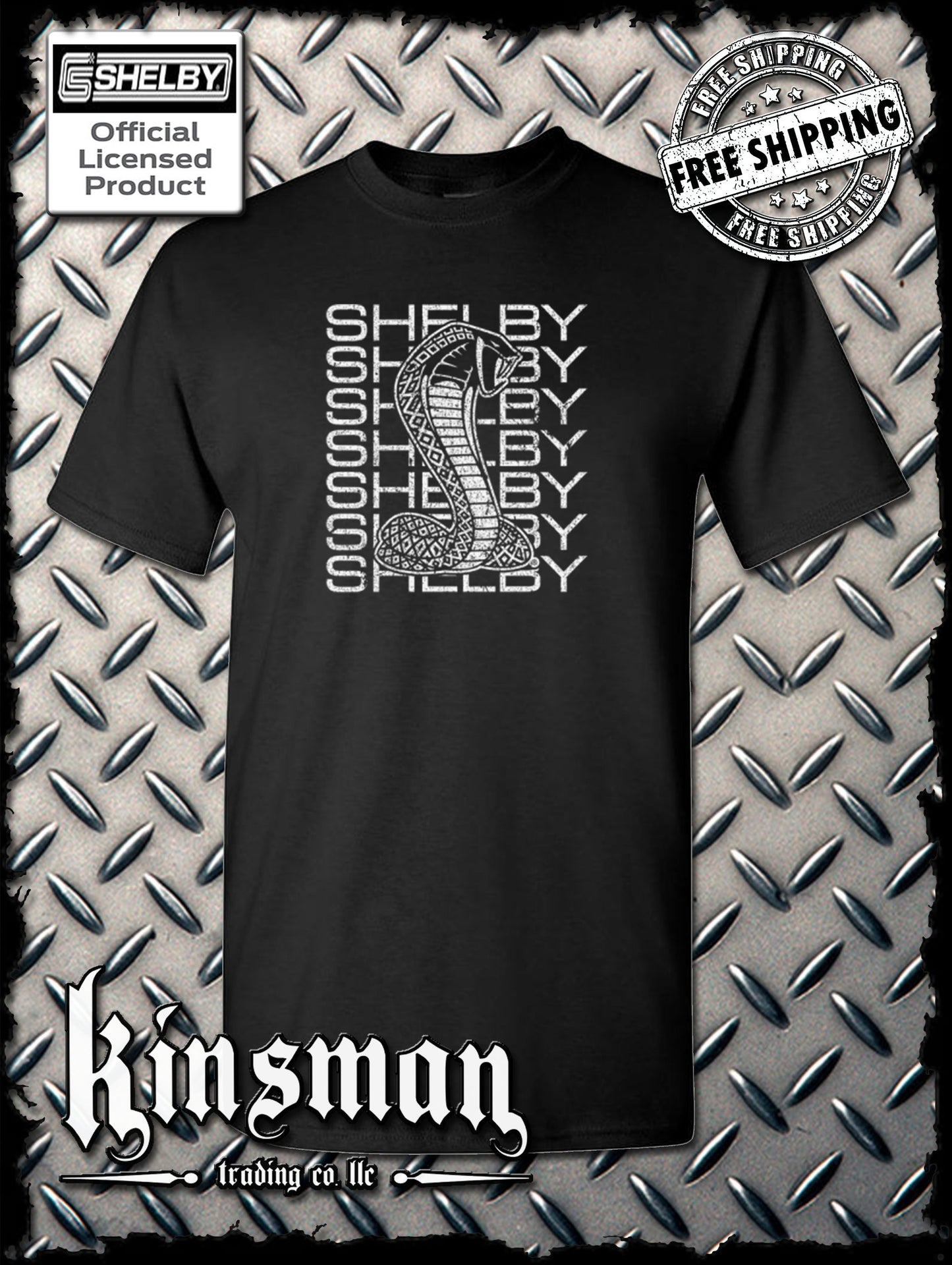 Carroll Shelby Stacked Cobra Logo T-Shirt