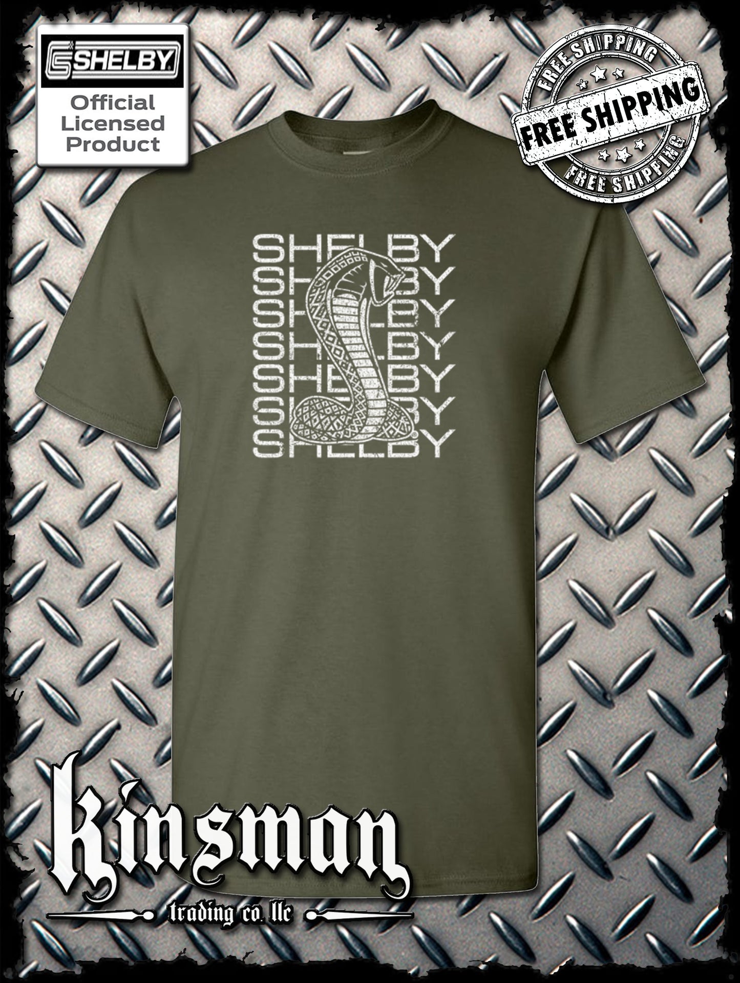 Carroll Shelby Stacked Cobra Logo T-Shirt