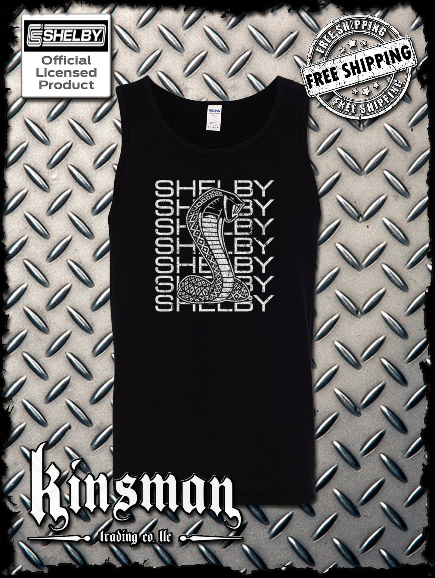 Carroll Shelby Stacked Cobra Logo Tank Top T-Shirt