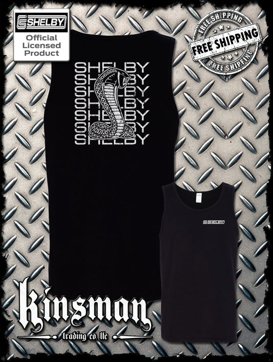 Carroll Shelby Stacked Cobra Logo 2-Sided Tank Top T-Shirt