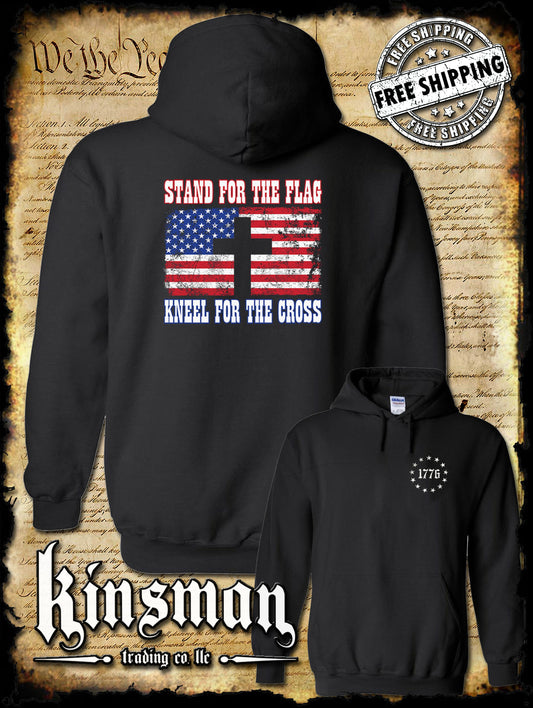 Stand for The Flag Kneel for The Cross 2-Sided Hoodie / Sweatshirt