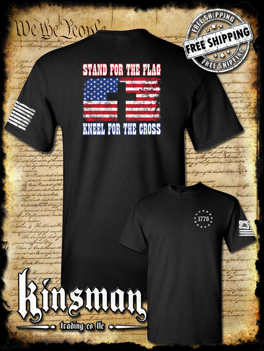 Stand for The Flag Kneel for The Cross 2-Sided T-Shirt