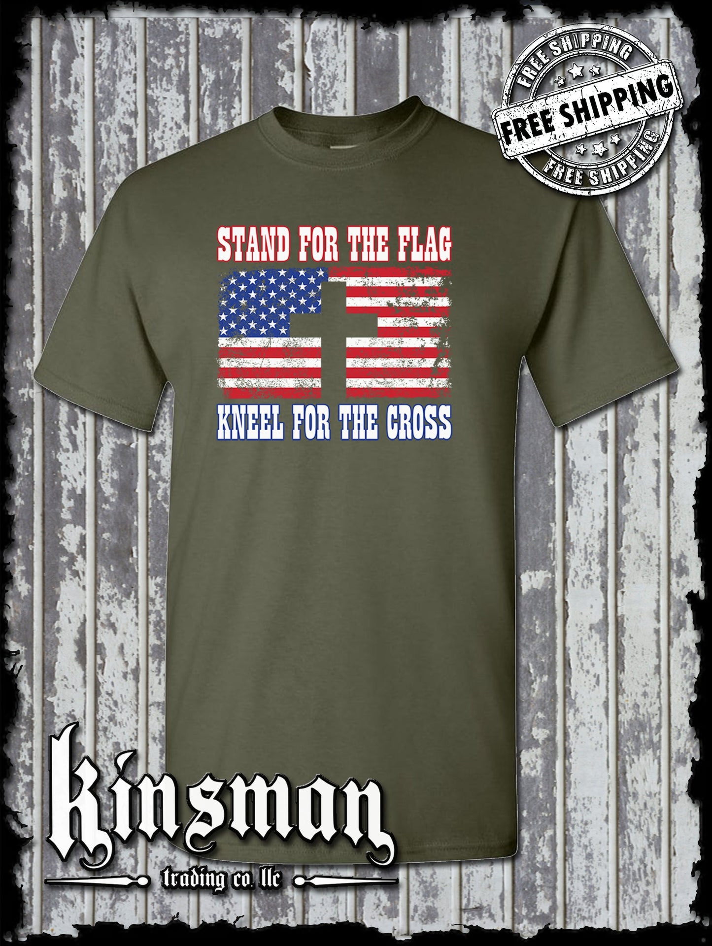 Stand for The Flag Kneel for The Cross T-Shirt