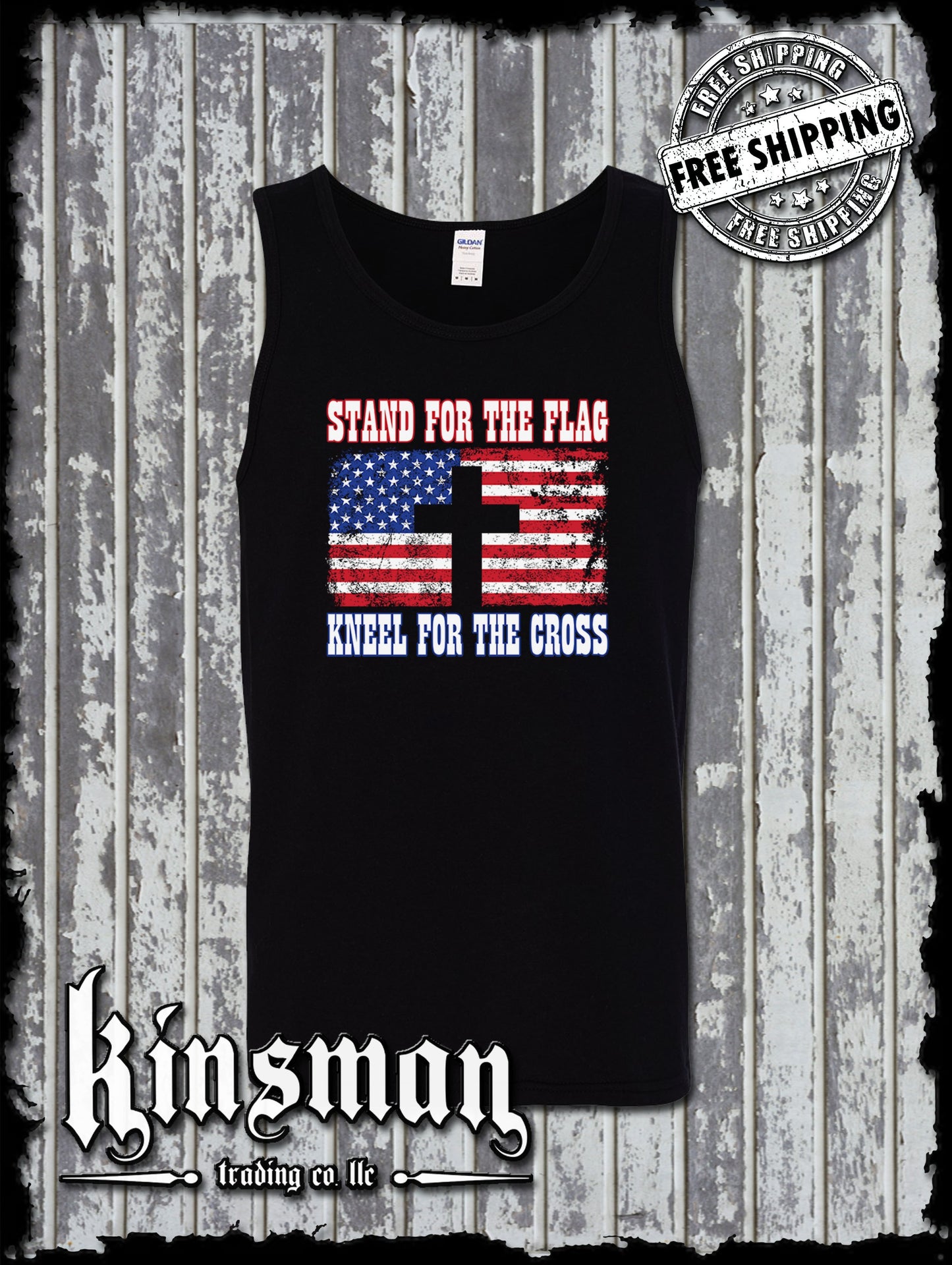 Stand for The Flag Kneel for The Cross Tank Top T-Shirt