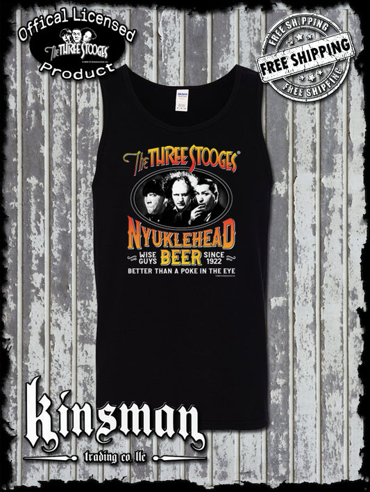 Three Stooges Nyuklehead Beer Label Tank Top T-Shirt