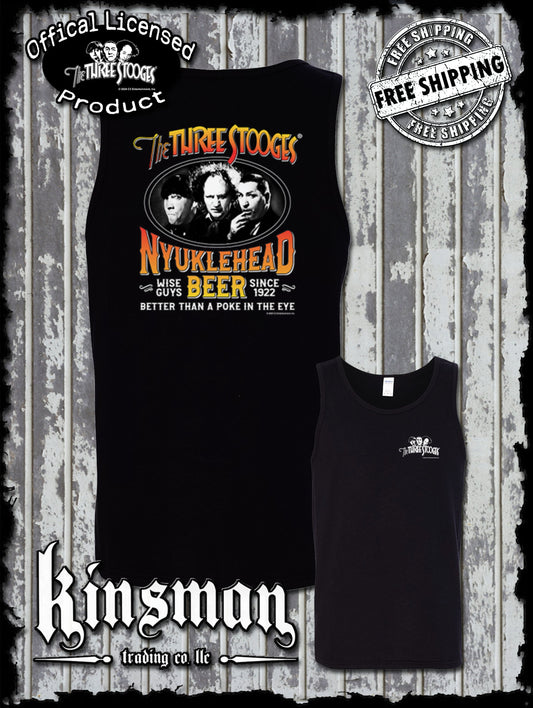 Three Stooges Nyuklehead Beer Label 2-Sided Tank Top T-Shirt