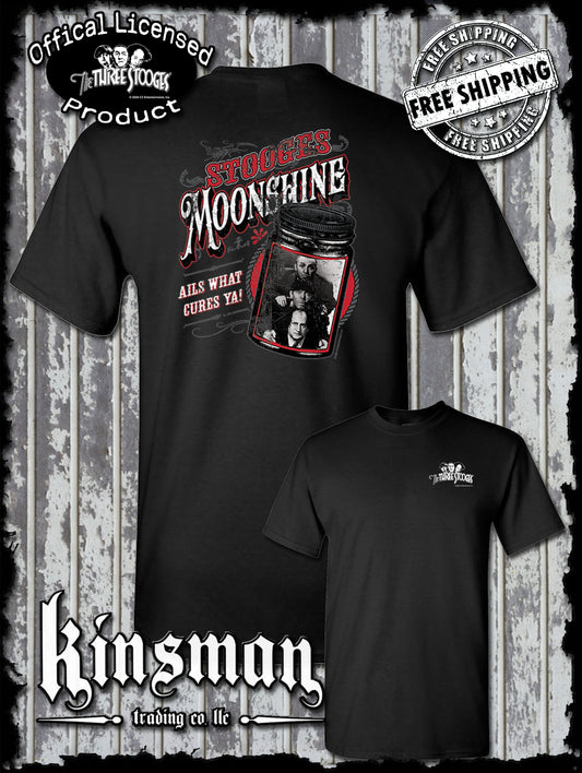 Three Stooges Moonshine 2-Sided T-Shirt