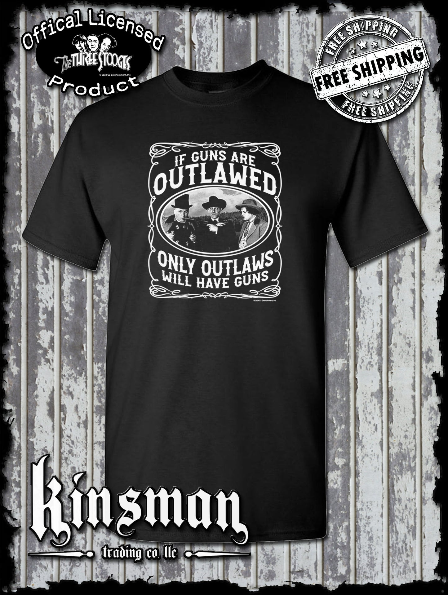 Three Stooges Outlaws 2nd Amendment T-Shirt
