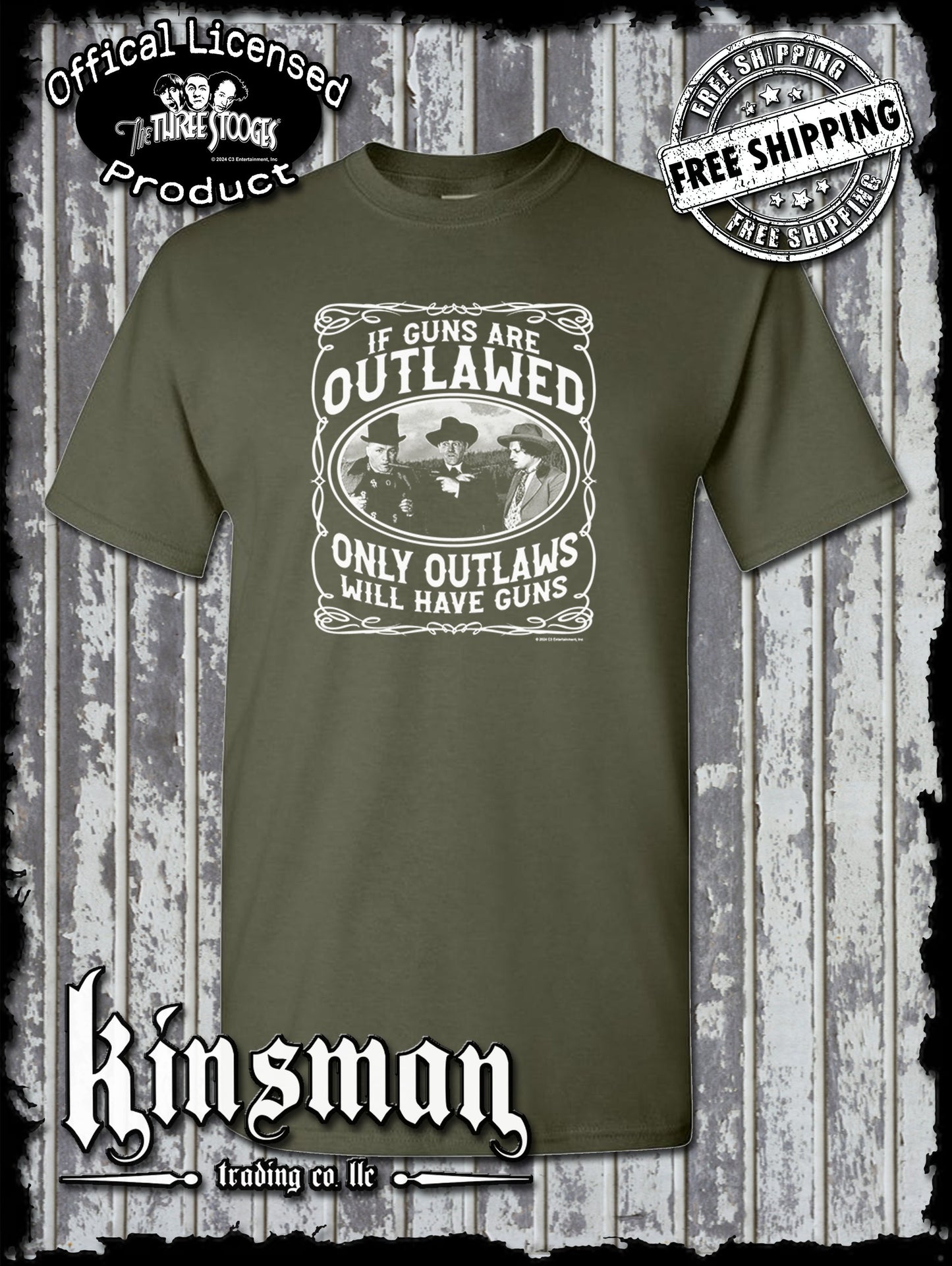 Three Stooges Outlaws 2nd Amendment T-Shirt