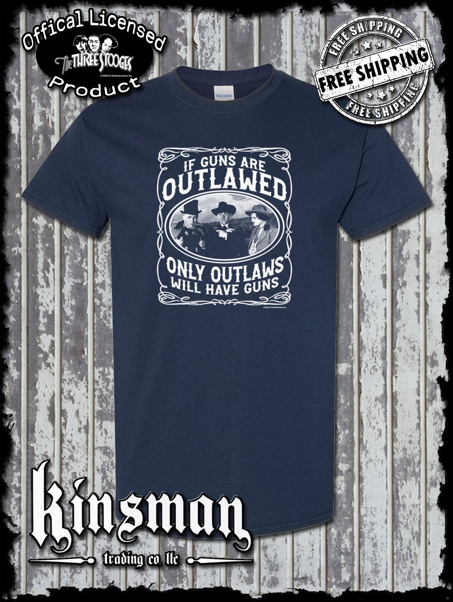 Three Stooges Outlaws 2nd Amendment T-Shirt