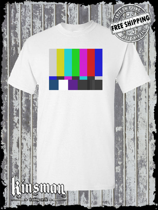 TV Color Test Pattern T-Shirt / Television Off The Air Nerd Geek Retro Style Tee