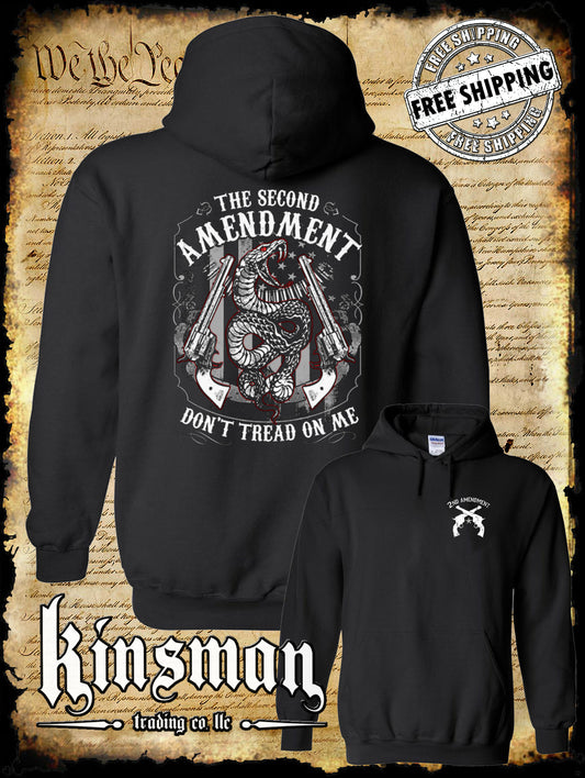 Second Amendment Don't Tread on Me Rattlesnake Hoodie / Sweatshirt .45 Revolvers