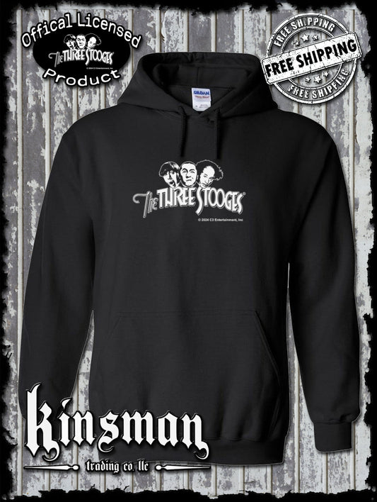 Three Stooges Classic White Logo Hoodie / Sweatshirt