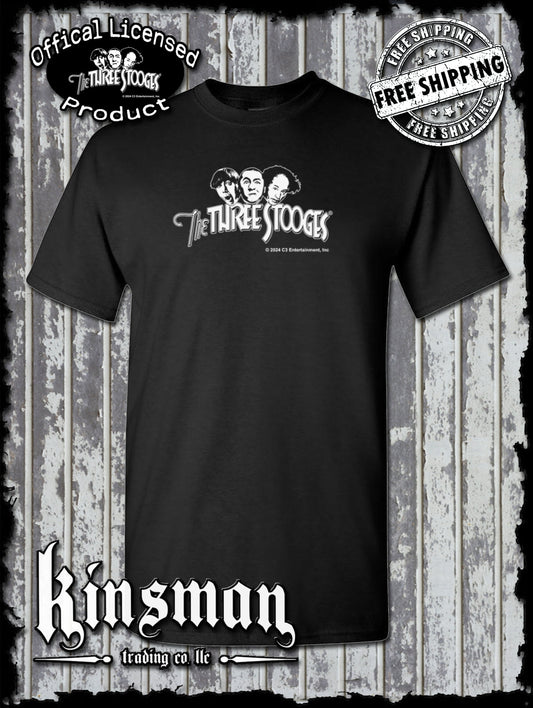 Three Stooges Classic White Logo T-Shirt