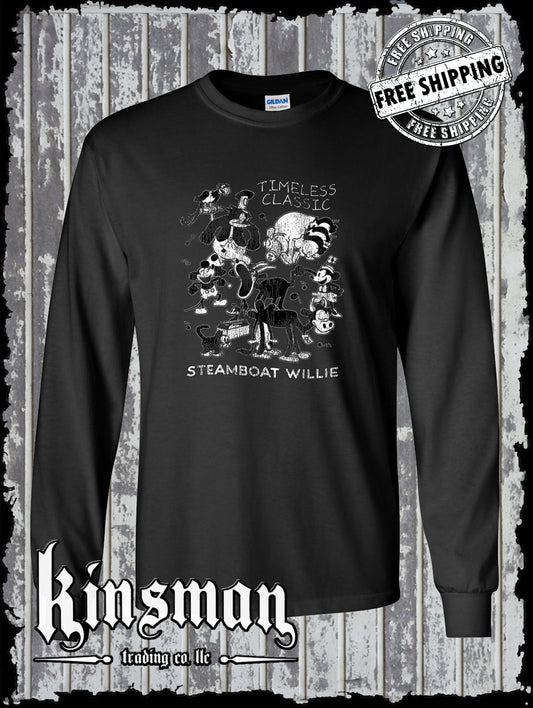 Steamboat Willie Timeless Classic Long Sleeve T Shirt / Cartoon Mouse