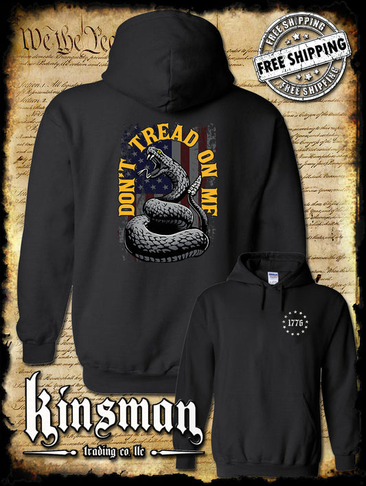 Don't Tread On Me US Flag Rattlesnake Hoodie / Sweatshirt