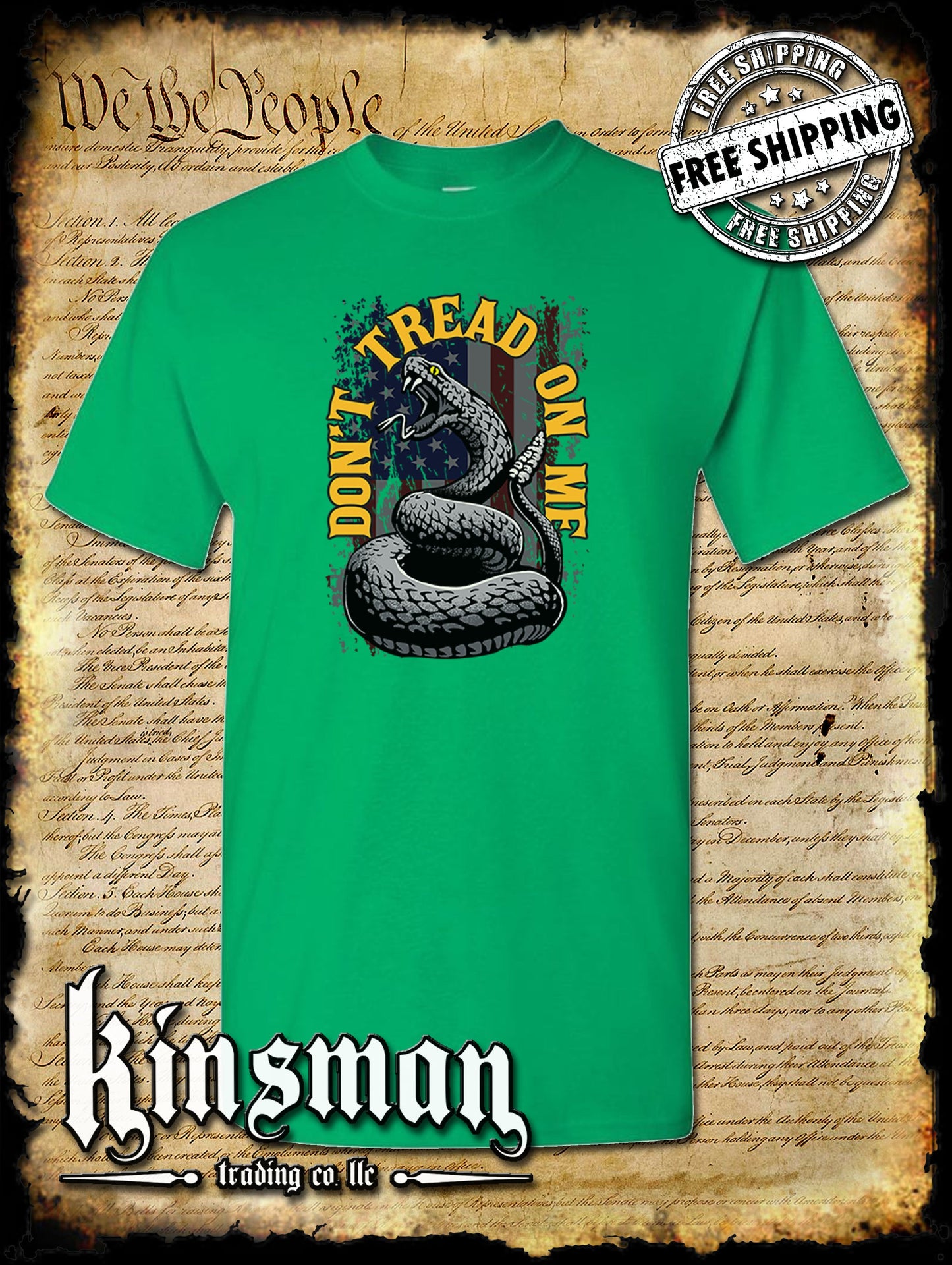 Don't Tread On Me US Flag Rattlesnake T-Shirt