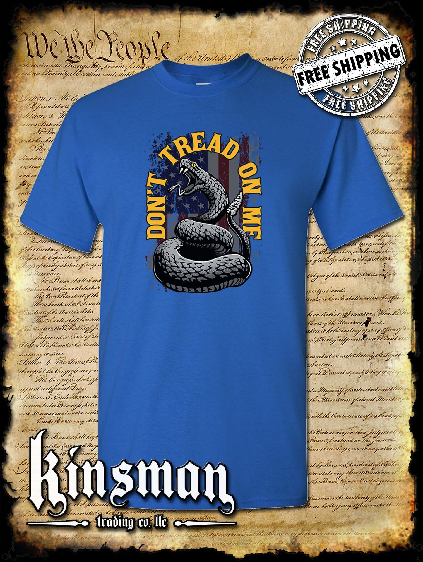 Don't Tread On Me US Flag Rattlesnake T-Shirt
