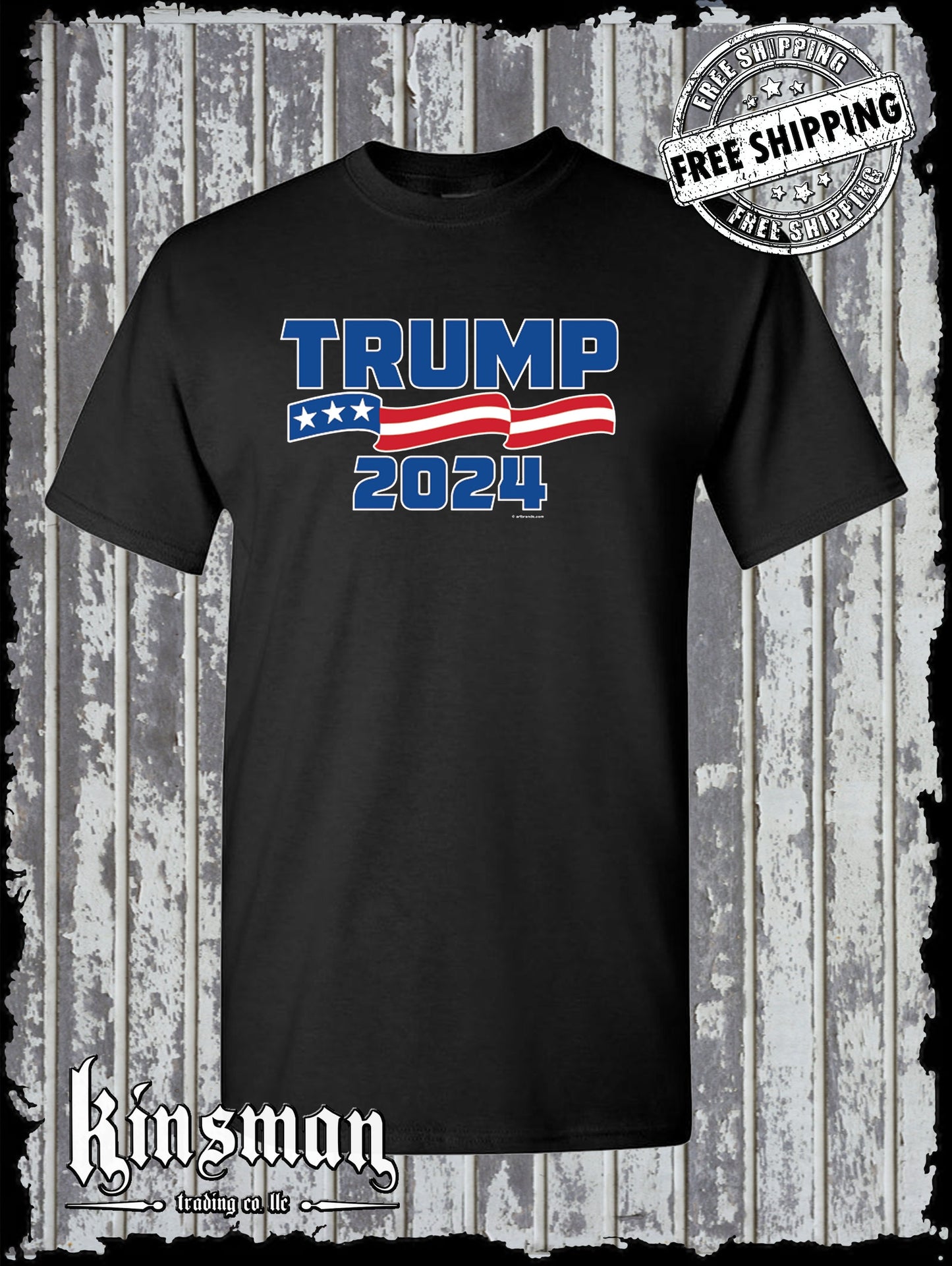 Trump 2024 For President T-Shirt Republican American Flag