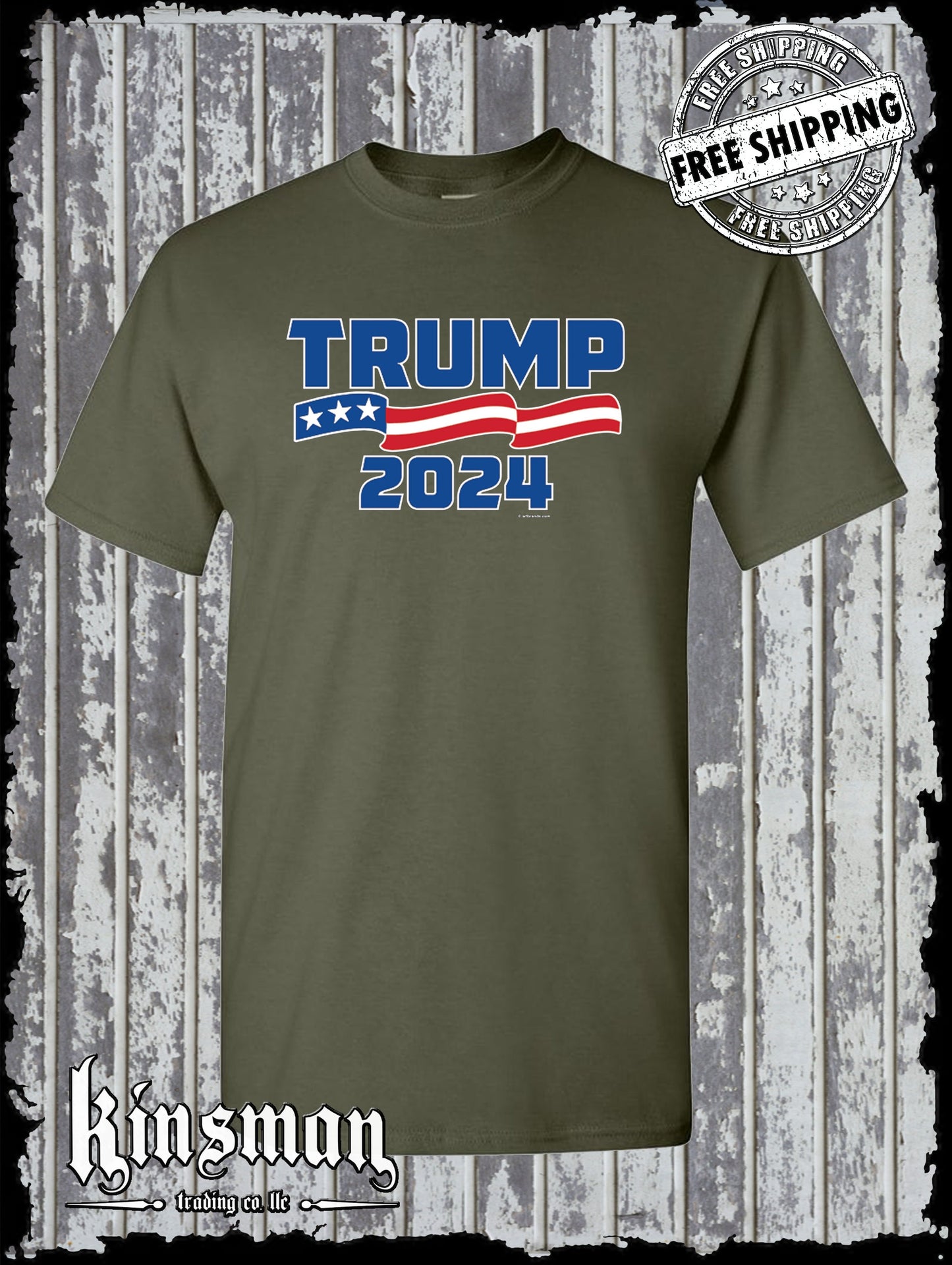 Trump 2024 For President T-Shirt Republican American Flag
