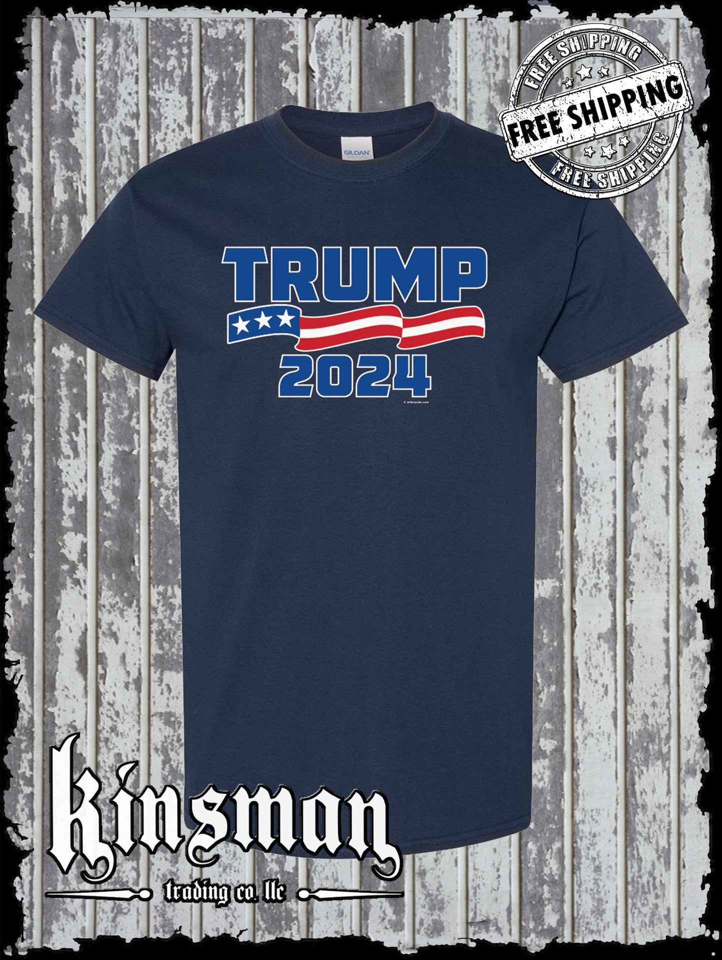 Trump 2024 For President T-Shirt Republican American Flag