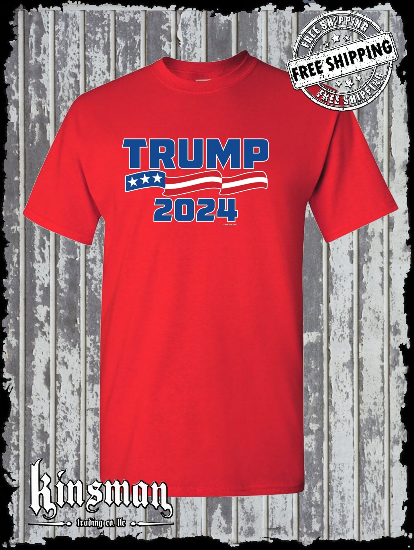 Trump 2024 For President T-Shirt Republican American Flag