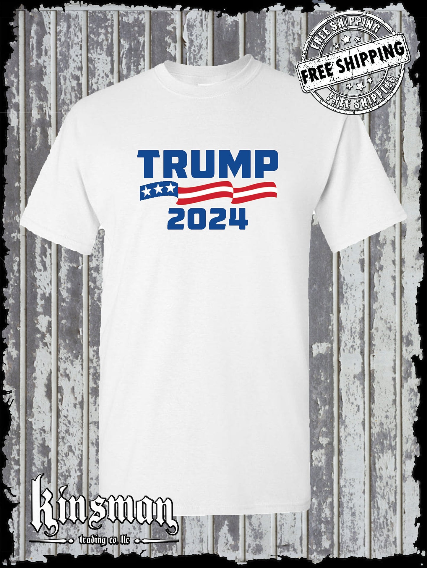 Trump 2024 For President T-Shirt Republican American Flag