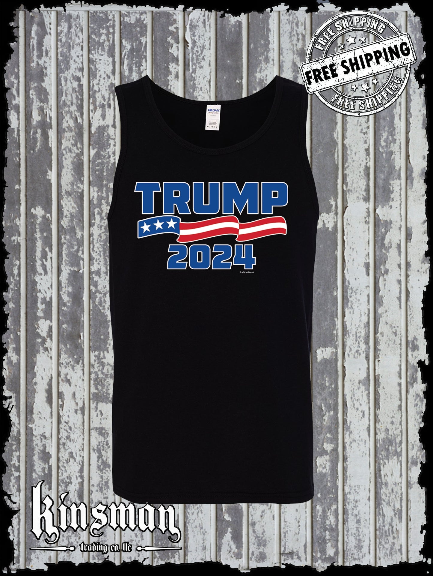Trump 2024 For President Tank Top T-Shirt Republican American Flag