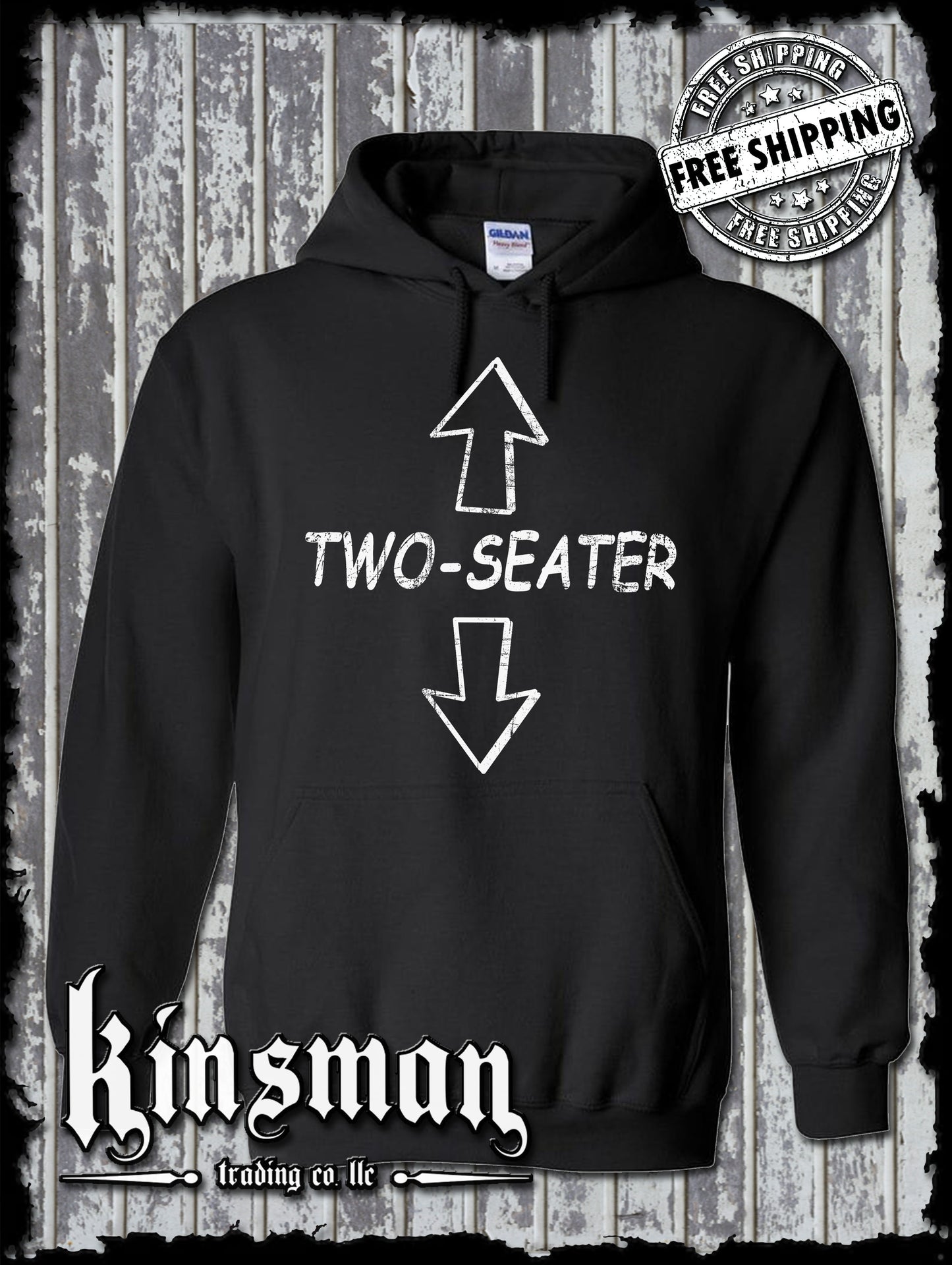 Two-Seater Hoodie / Sweatshirt - Funny Adult Rude Offensive Humor Vulgar