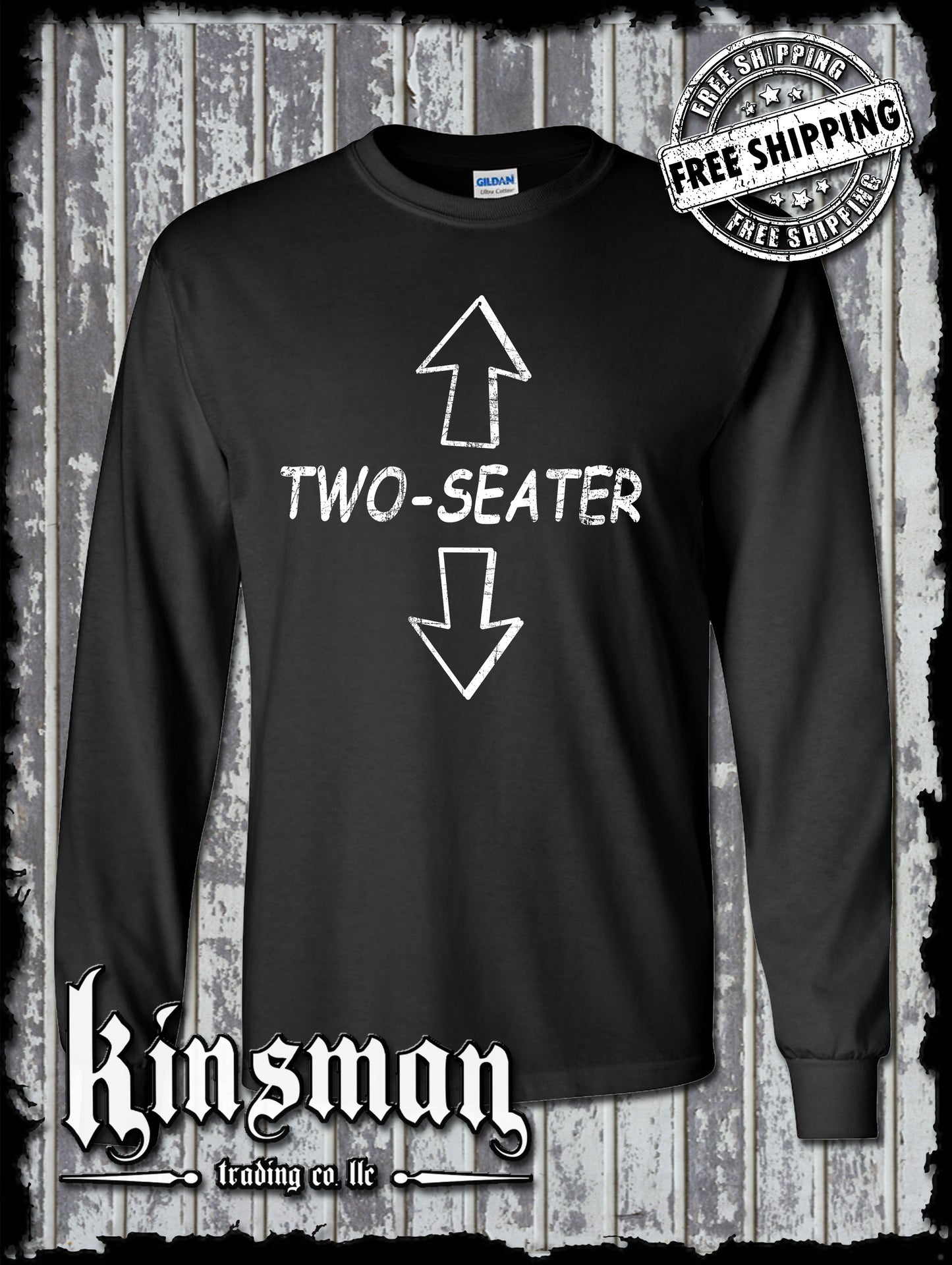 Two-Seater Long Sleeve T-Shirt / Funny Adult Rude Offensive College Humor Vulgar