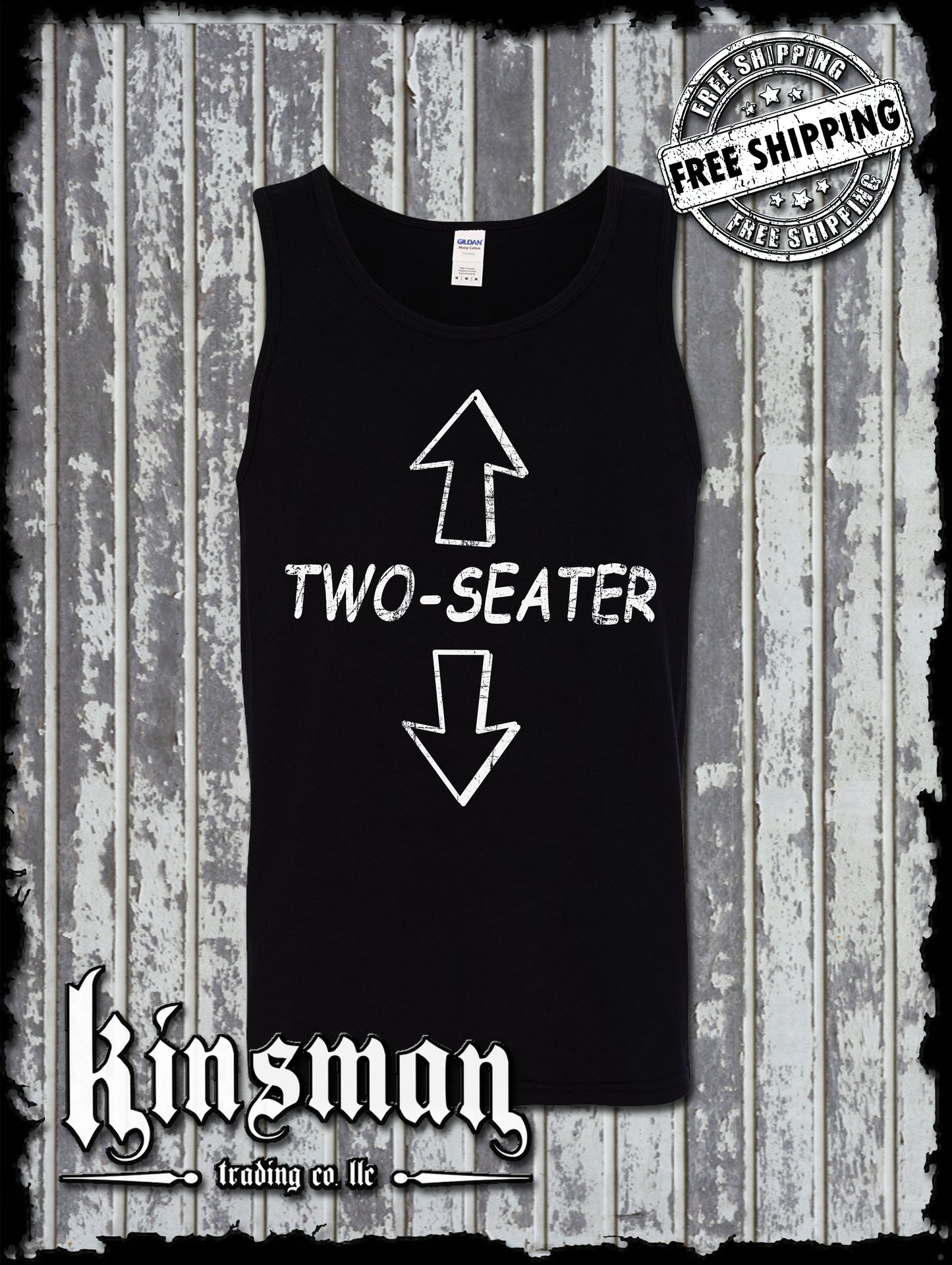 Two-Seater Tank Top T-Shirt / Funny Adult Rude Offensive College Humor Vulgar