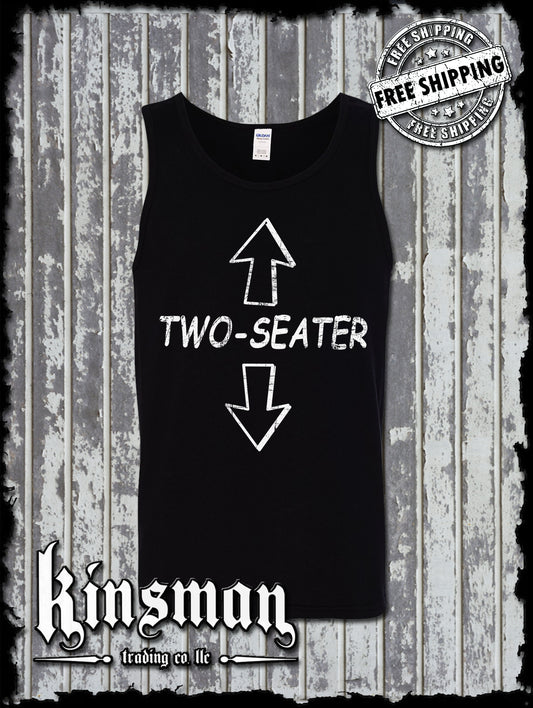 Two-Seater Tank Top T-Shirt / Funny Adult Rude Offensive College Humor Vulgar