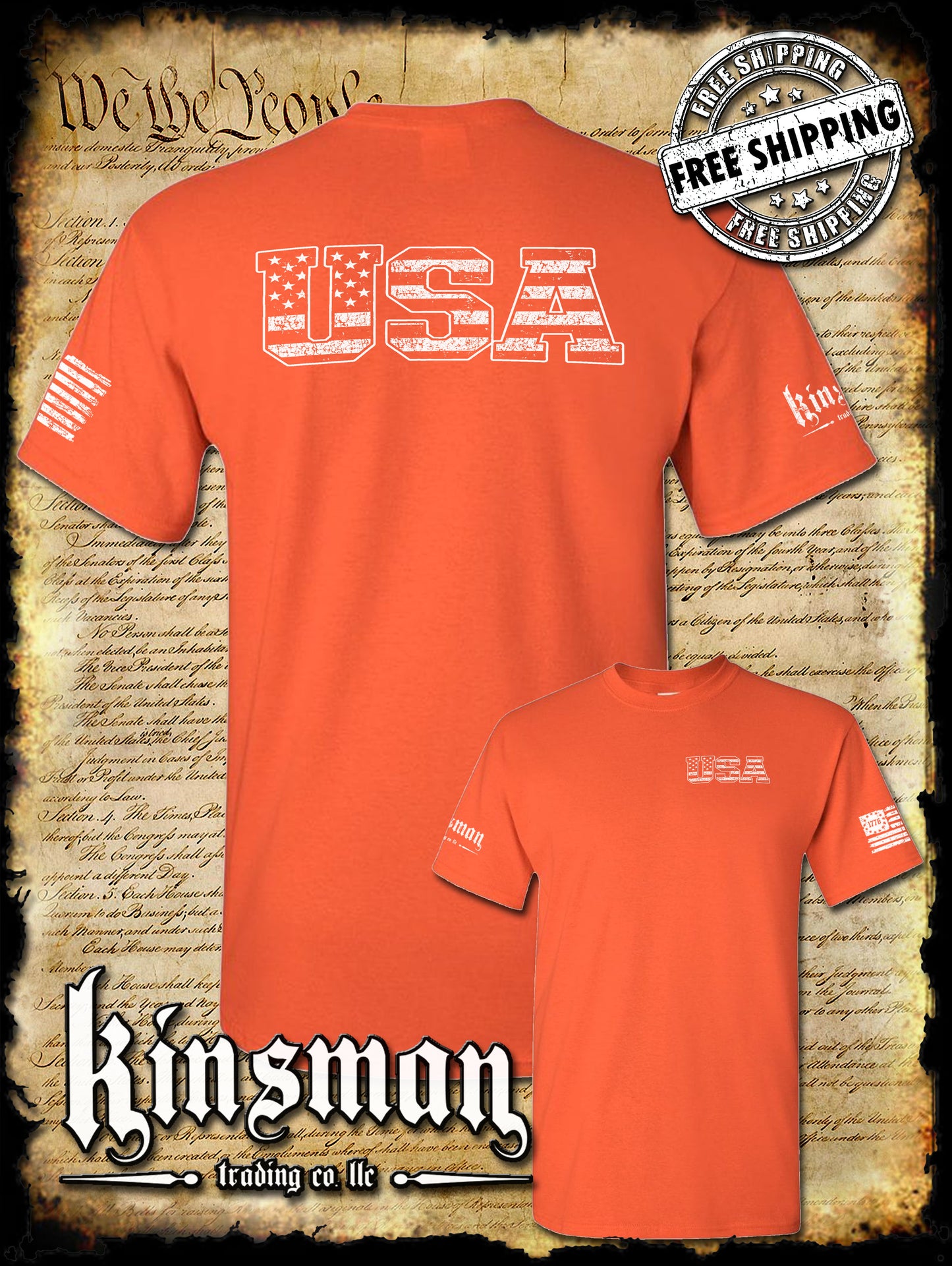 USA American Flag 2-Sided T-Shirt