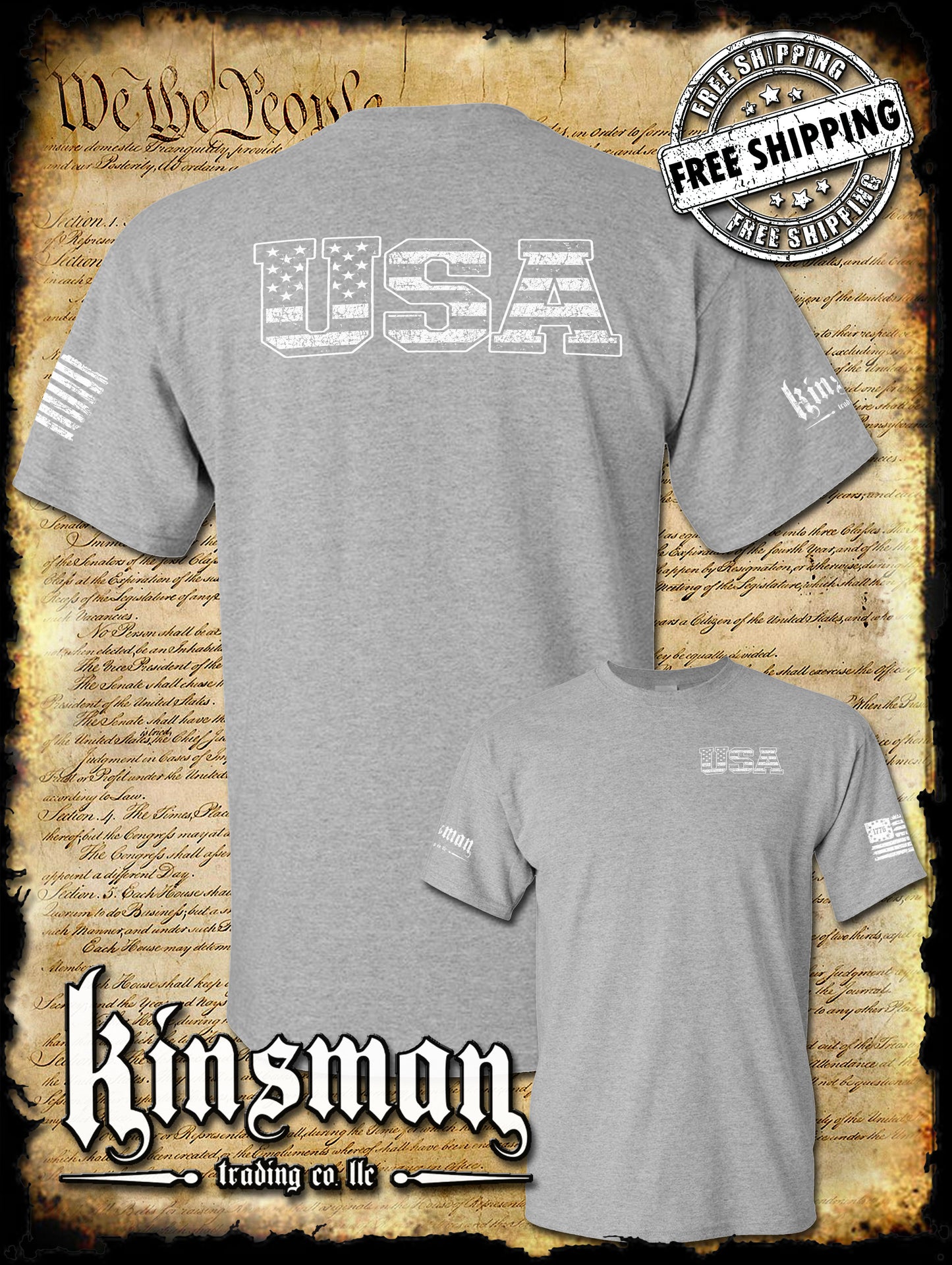 USA American Flag 2-Sided T-Shirt