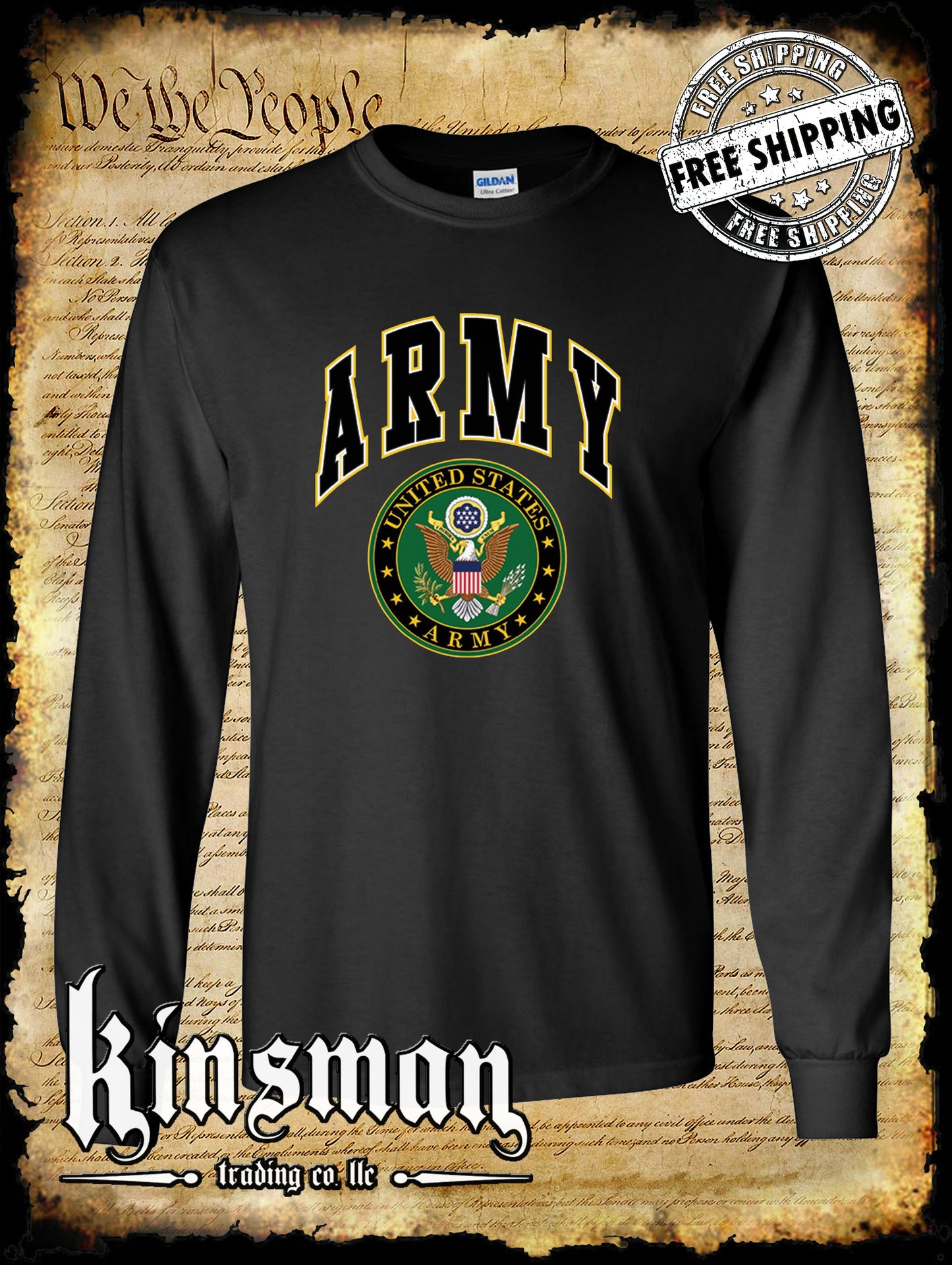 US Army Seal Long Sleeve T-Shirt Official Licensed Military United States of America