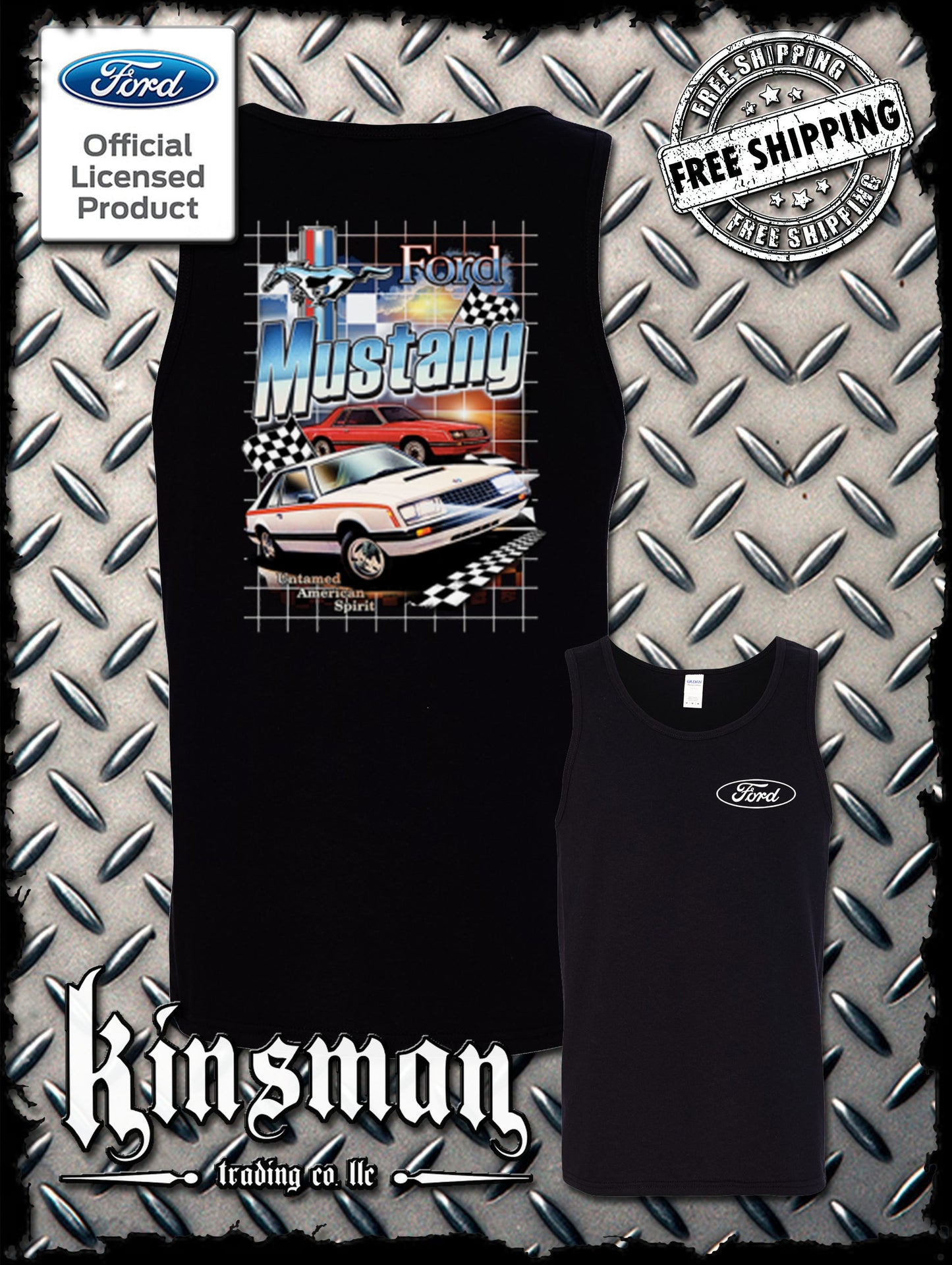 Ford Mustang Untamed American Spirit 2-Sided Tank Top T-Shirt