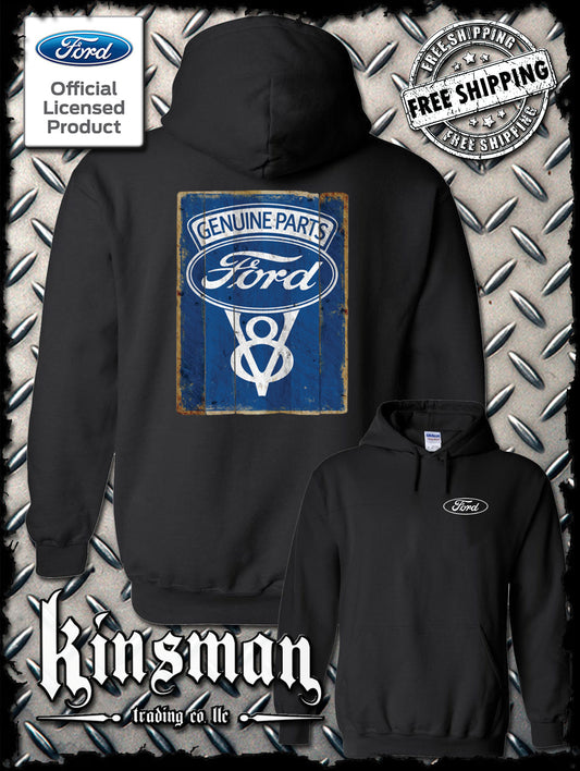 Ford Genuine Parts V8 Vintage Sign Hoodie / Sweatshirt - Mustang GT500 Shelby